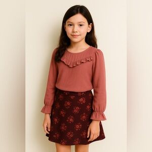 Self Esteem Girls Maroon Floral Skirt Large 16/18
